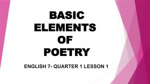 LESSON 2: POETRY: BASIC ELEMENTS